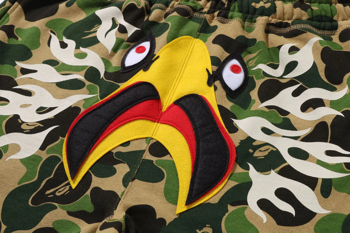 BAPE X READYMADE ABC CAMO EAGLE WIDE SWEAT SHORTS