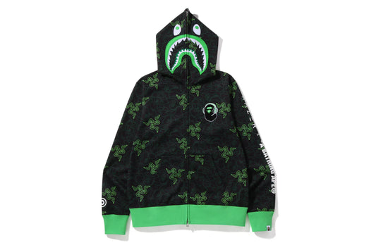 BAPE® X RAZER NEON CAMO SHARK FULL ZIP HOODIE