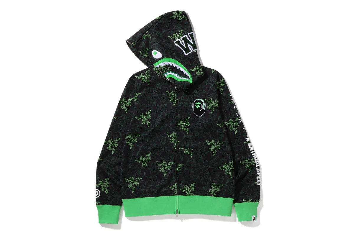 BAPE® X RAZER NEON CAMO SHARK FULL ZIP HOODIE