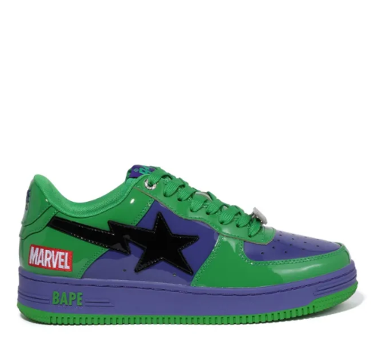 Marvel X A BATHING APE STA Skateboarding Shoes Low-top Eveblue/Techgreen/Iolite