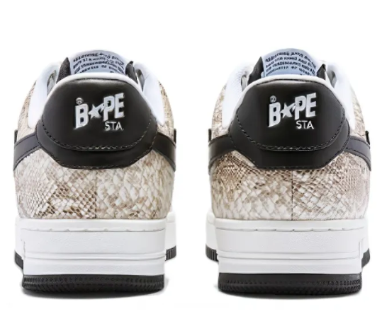 A BATHING APE STA Skateboarding Shoes Men Low-top Beige/White