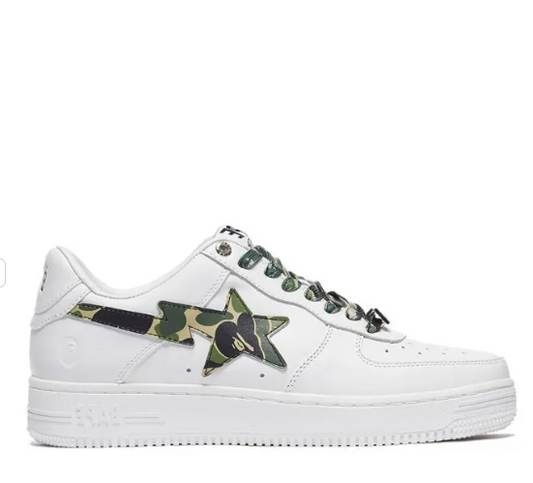 BAPE A BATHING APE Bape Sta Low White ABC Camo Green