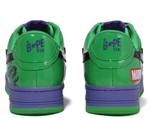 Marvel X A BATHING APE STA Skateboarding Shoes Low-top Eveblue/Techgreen/Iolite