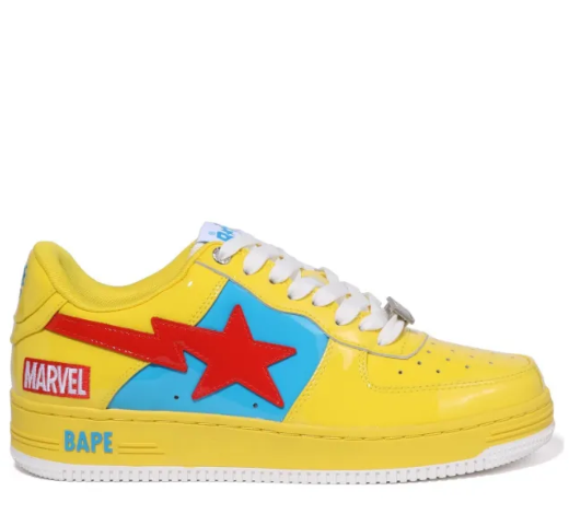 Marvel X A BATHING APE STA Skateboarding Shoes Men Low-top Yellow, Blue, Red