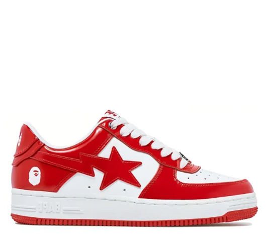 A BATHING APE STA Stylish Skateboarding Shoes Men Low-top Red And White