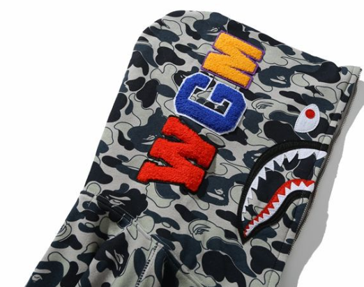 BAPE AB Shark Wide Fit Full Zip Double Hoodie