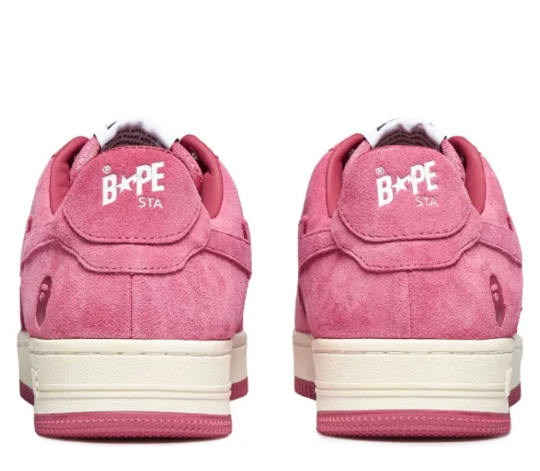 A BATHING APE Bape Sta Pink Suede