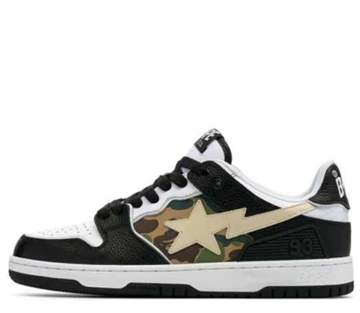 A BATHING APE Sk8 Sta Low Black White