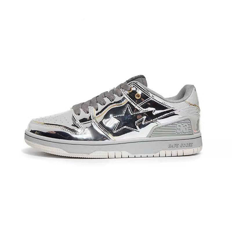 BAPE FOIL BAPESTA LOW SILVER Shoes