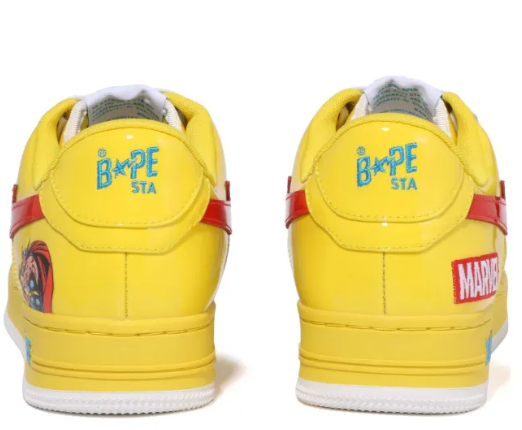 Marvel X A BATHING APE STA Skateboarding Shoes Men Low-top Yellow, Blue, Red