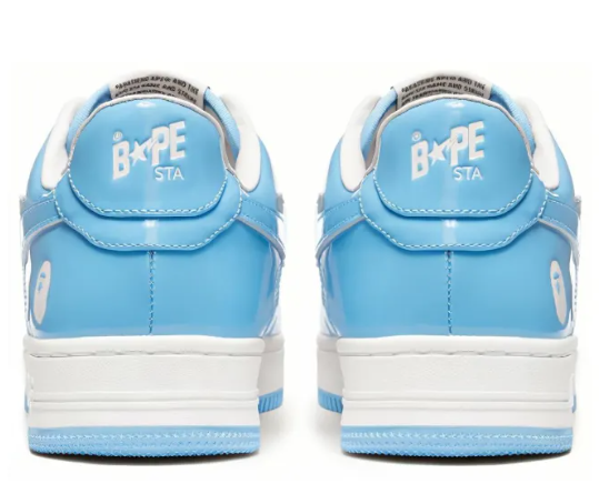 A BATHING APE STA Stylish Skateboarding Shoes Men Low-top White/Blue