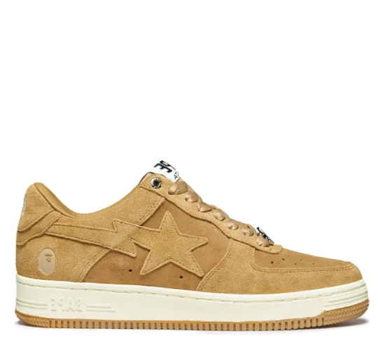 A BATHING APE STA Stylish Skateboarding Shoes Men Low-top Yellow