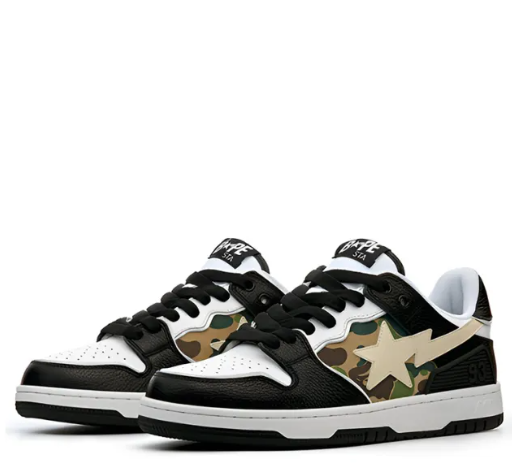 A BATHING APE Sk8 Sta Low Black White