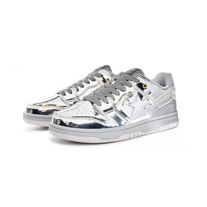 BAPE FOIL BAPESTA LOW SILVER Shoes