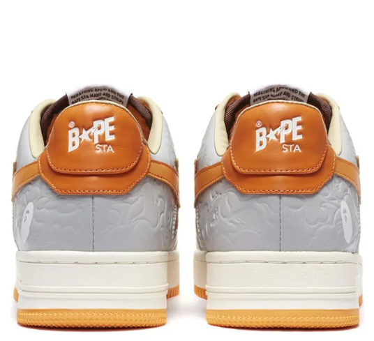 BAPE A BATHING APE Bape Sta Low Grey Orange