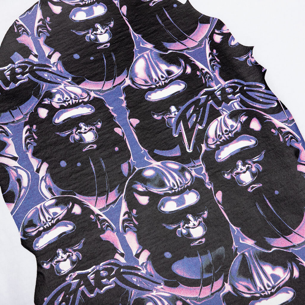 Ape Head Graffiti Big Ape Head Tee - White/Purple