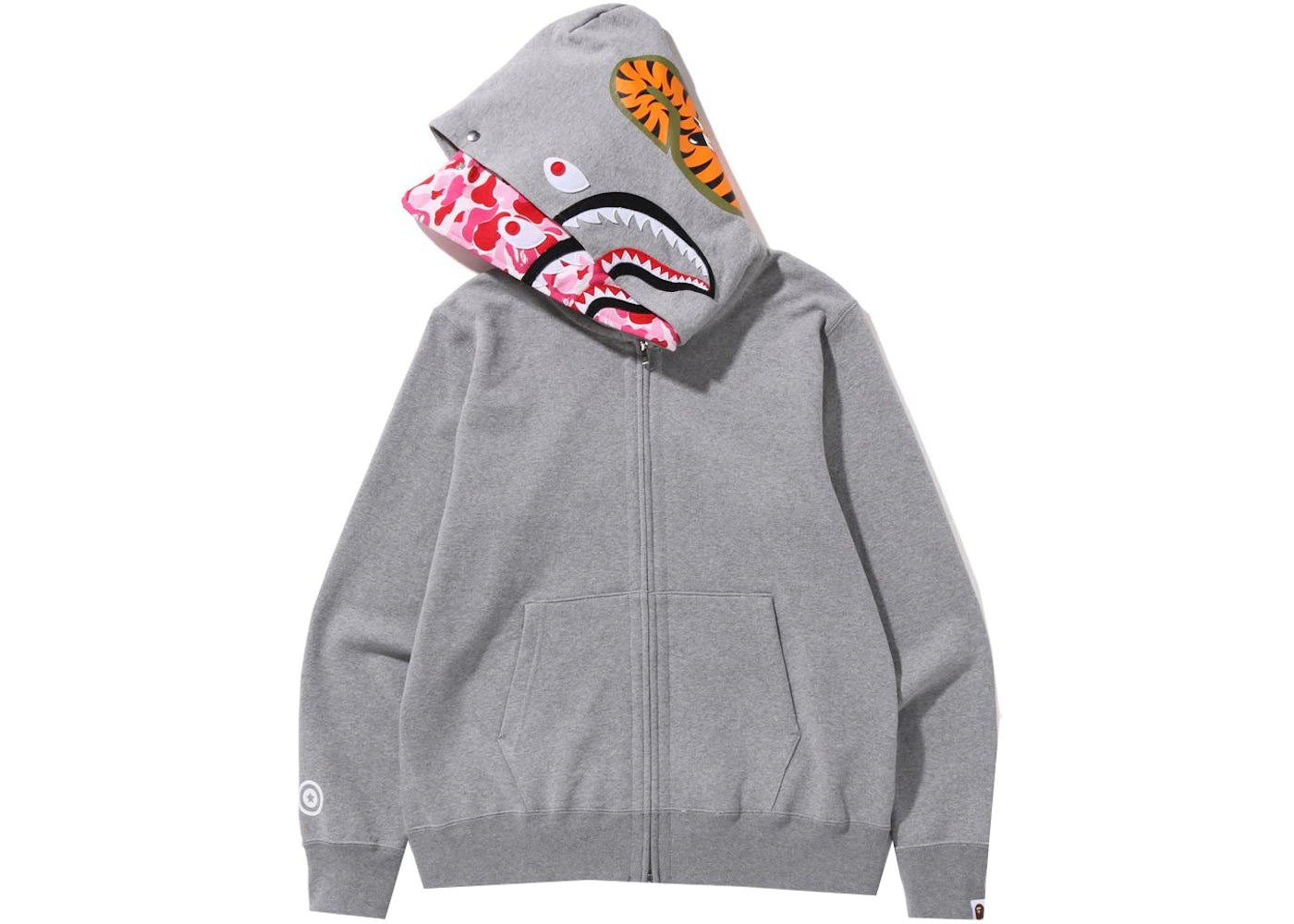 BAPE ABC Camo Shark Wide Fit Full Zip Double Hoodie Gray