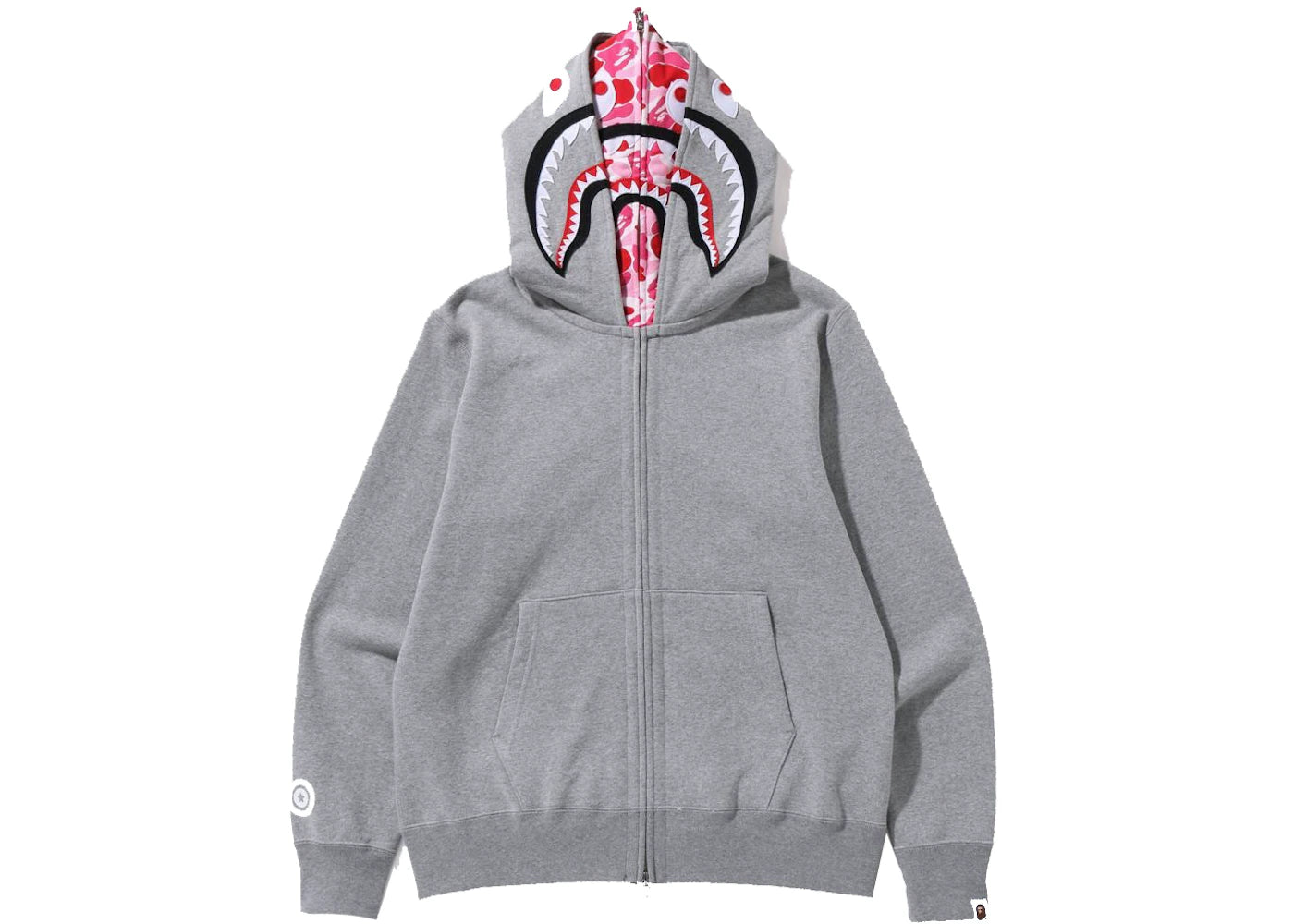 BAPE ABC Camo Shark Wide Fit Full Zip Double Hoodie Gray