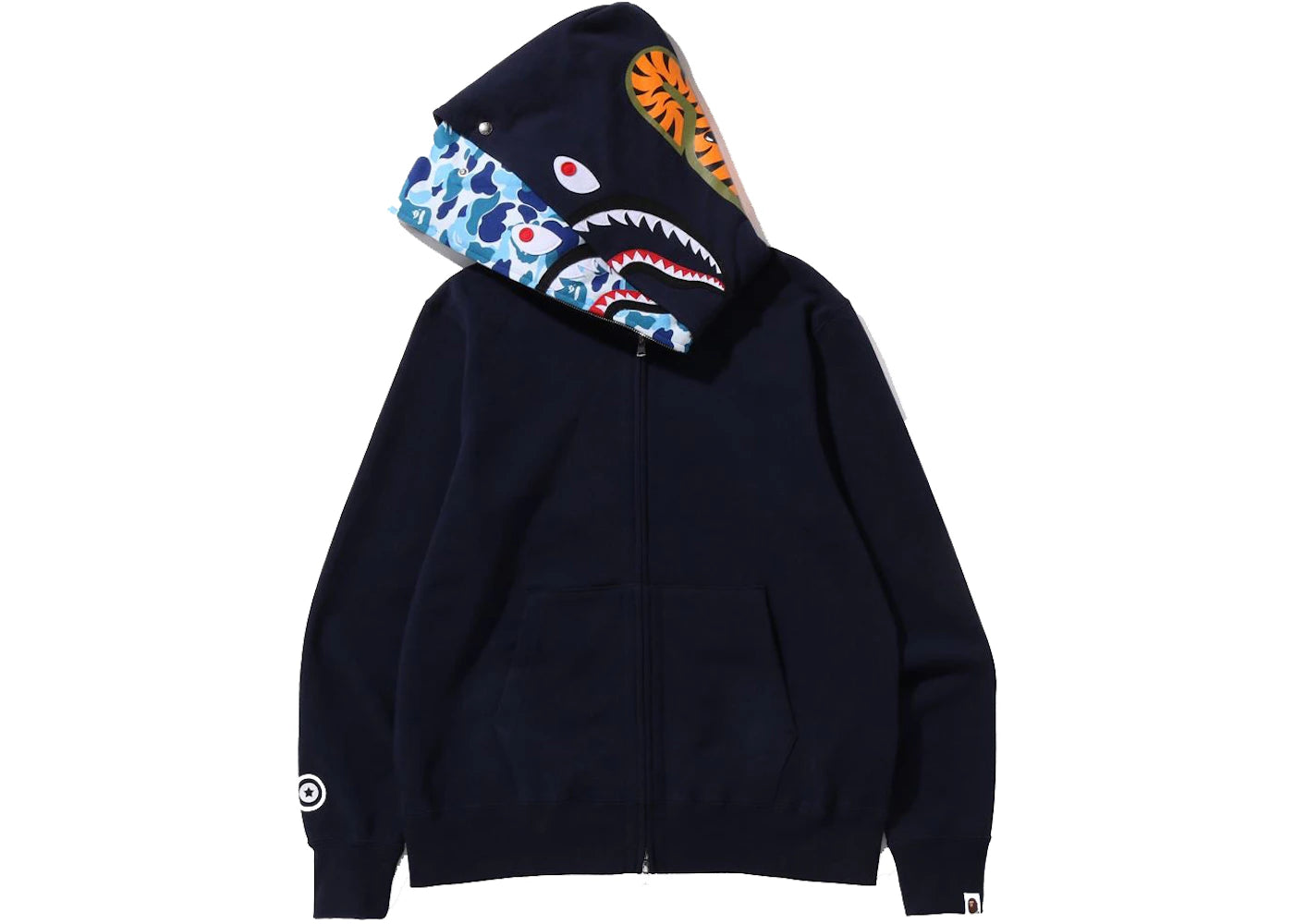 BAPE ABC Camo Shark Wide Fit Full Zip Double Hoodie Gray