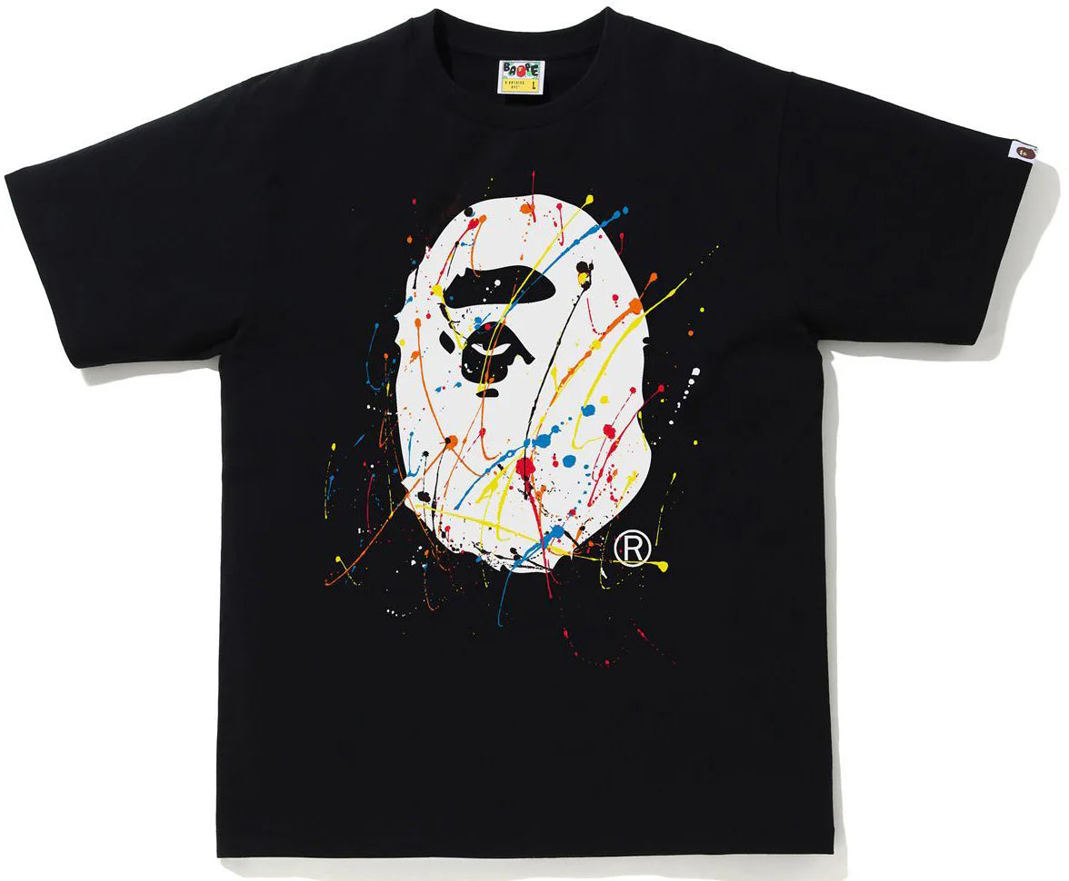 BAPE Paint Splatter Ape Head Tee