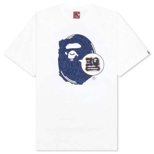 Bape 30th Anniversary Ape Head Tee - White/Navy