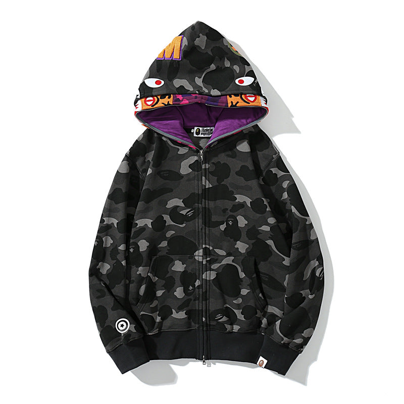 BAPE ABC Camo Shark Wide Fit Full Zip Double Hoodie