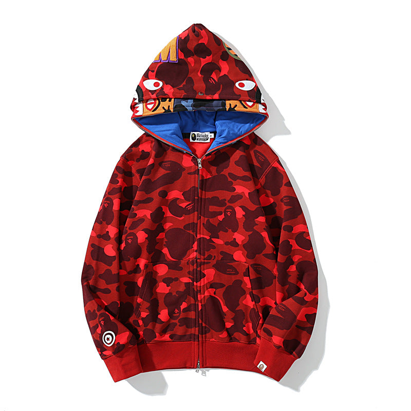 BAPE ABC Camo Shark Wide Fit Full Zip Double Hoodie