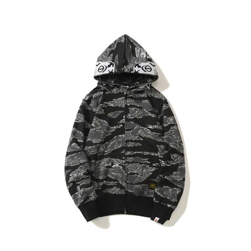 COLOR CAMO SHARK PULLOVER HOODIE