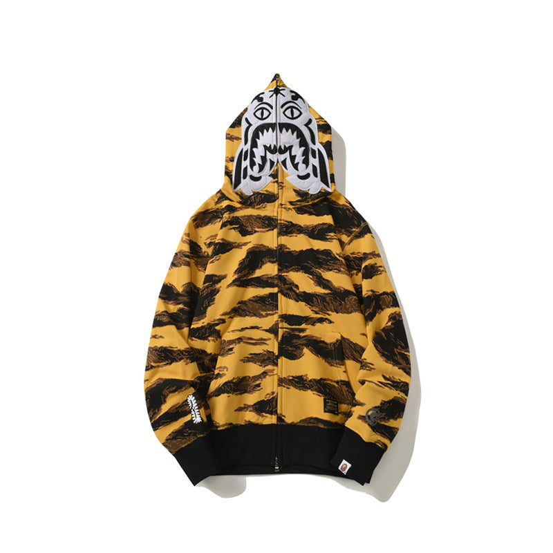 COLOR CAMO SHARK PULLOVER HOODIE