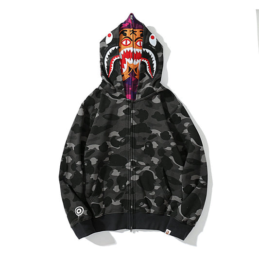 BAPE ABC Camo Shark Wide Fit Full Zip Double Hoodie