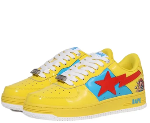 Marvel X A BATHING APE STA Skateboarding Shoes Men Low-top Yellow, Blue, Red