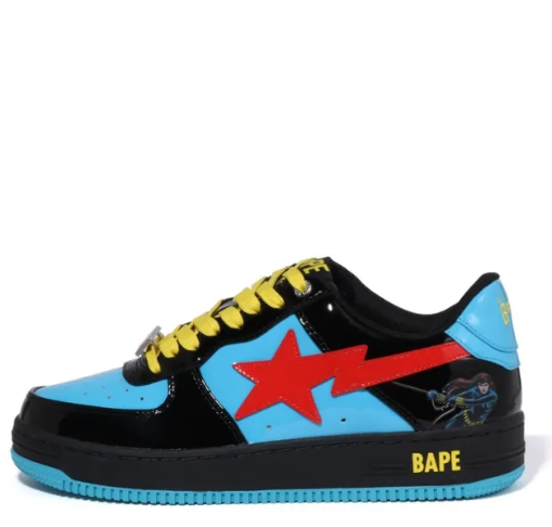 Marvel X A BATHING APE STA Skateboarding Shoes  Low-top Blue/black