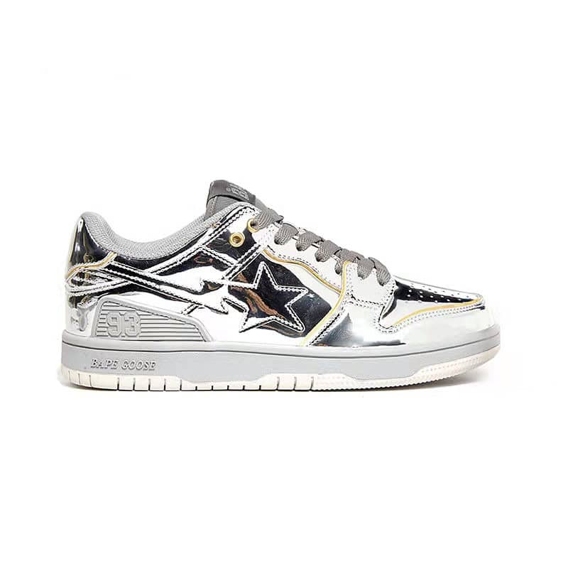 BAPE FOIL BAPESTA LOW SILVER Shoes