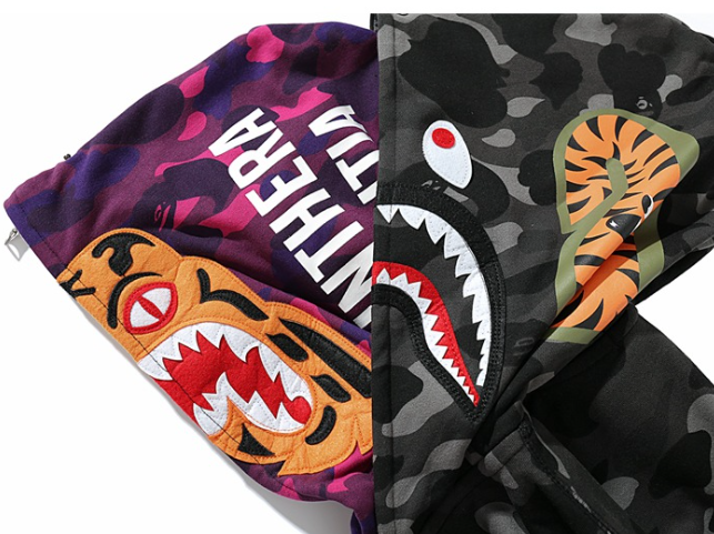 BAPE ABC Camo Shark Wide Fit Full Zip Double Hoodie