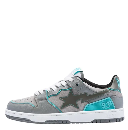 A BATHING APE SK8 Stylish Skateboarding Shoes Men Low-top Gray