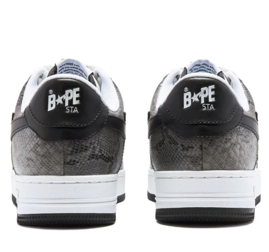 A BATHING APE Sta Black Snakeskin